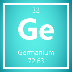 Germanium Ge Periodic Table of Elements, Atomic Mass Vector Illustration Molecule.
