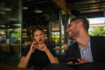 A disappointed businesswoman