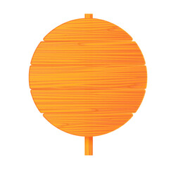 Vector illustration of wooden road sign isolated on white background. Brown wooden board icon in cartoon style. Realistic signpost. Empty wooden banner.