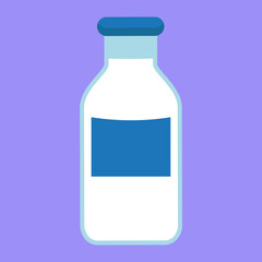 Milk bottle, illustration, vector, cartoon