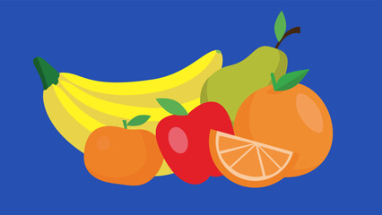 fruit on a blue background