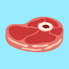 Steak, raw meat, illustration, vector