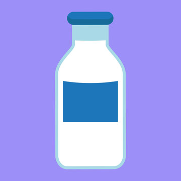 Milk bottle, illustration, vector, cartoon
