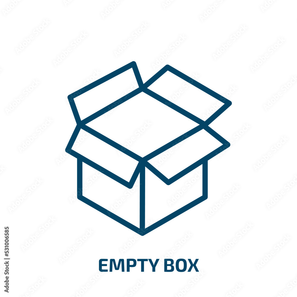 Poster empty box icon from business collection. thin linear empty box, box, empty outline icon isolated on 