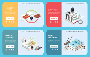 Embassy Services Isometric Landing Pages