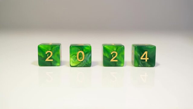 Dices with year numbers change the combination from 2022 to 2023, 2024 and 2025