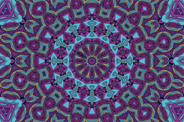 Abstract festive colorful floral vector ethnic tribal pattern