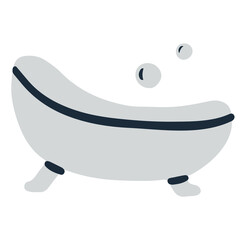 Bathtub icon vector illustration in flat color design