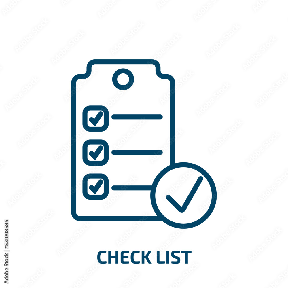 Poster check list icon from artificial intellegence and future technology collection. thin linear check lis
