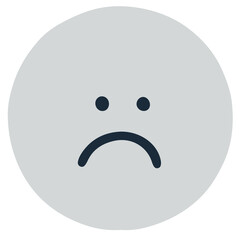 Sad emoji vector illustration in flat color design