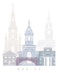 KALISZ SKYLINE POSTER PASTEL