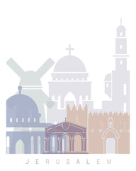 JERUSALEM SKYLINE POSTER PASTEL