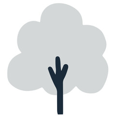 Tree icon vector illustration in flat color design