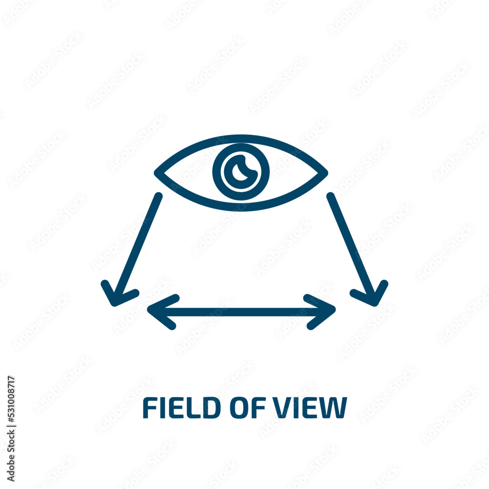 Poster field of view icon from artificial intellegence and future technology collection. thin linear field 
