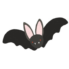 Cute Halloween bat cartoon illustration 