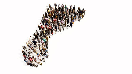 Concept or conceptual large community of people forming the image of a barefoot on white background. A 3d illustration metaphor for nature, health, environment, carbon footprint and climate change