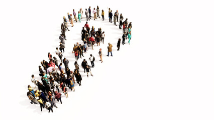Concept or conceptual large community of people forming  a  lightbulb image on white background. A 3d illustration metaphor for inspiration, brainstorming, invention, energy-saving, power, electricity