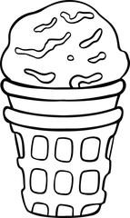 waffle cup  ice cream vector illustration