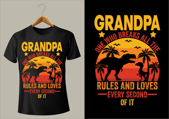 Obraz premium BEST FUNNY GRANDPA ONE WHO BREAKS ALL THE RULES AND LOVES EVERY SECOND OF IT VECTOR DESIGN