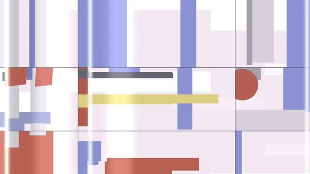 Red, Blue, And Yellow. Abstract Animation. Loop 30-seconds