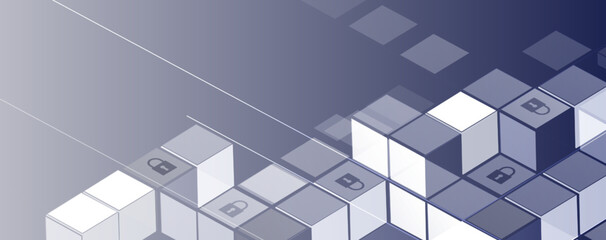 internet digital security technology concept for business background. Lock on circuit board