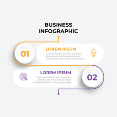 Thin line infographic template, business concept with 2 options, step or process