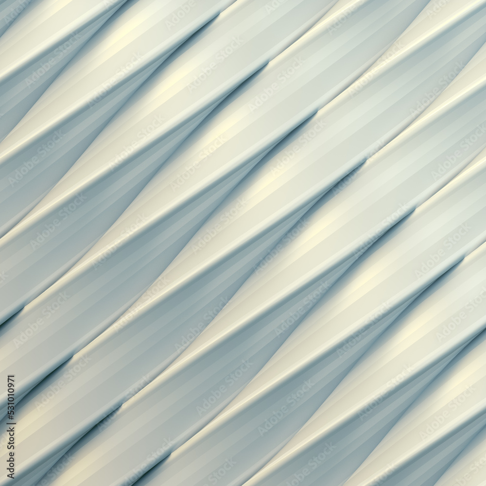 Poster Abstract 3d rendering digital illustration background of twisted white geometric shapes