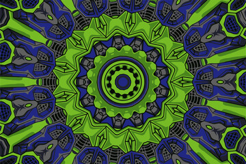 Colorful Greek Vector Mandala Pattern. Decorative Flower Background. Ethnic Tribal Style Background