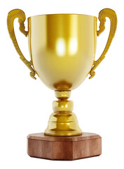 Gold cup. Transparent background.