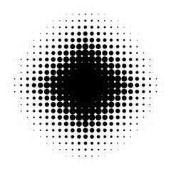 Schwarzer abstrakter Hintergrund aus Punkten mit Farbverlauf als Design Element - obrazy, fototapety, plakaty