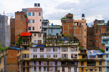 Colorful buildings in Kathmandu, Nepal.