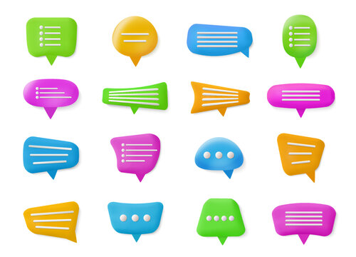 A set of multi-colored dialog communication windows. Messages, sms, correspondence. EPS 10.