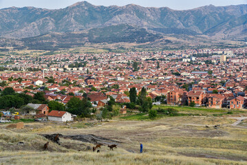 Macedonia Północna miejscowość Prilep widziany z góry
