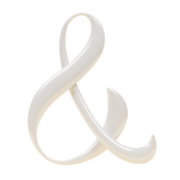 White 3d Ampersand Symbol