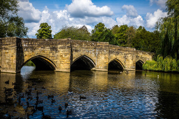 Fototapeta na wymiar River Wye at Bakewell, Derbyshire, England.