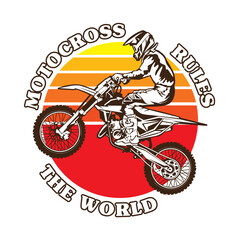 Motocross racing vector illustration, perfect for tshirt design and event logo