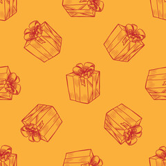 Gift vector seamless pattern for print or web design