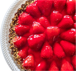 Strawberry pie closeup.