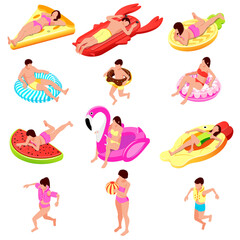 Inflatable Toys Icon Set