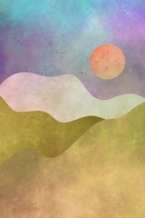 Creative abstraction with lines and shapes. Beautiful abstract background,wallpaper,template. Unusual lines and shapes. Abstraction and minimalism. Fantasy mystical abstract illustration