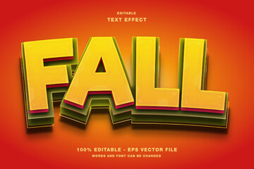Fall 3D Editable Text Effect