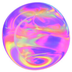  Sphere isolated with colorful hologram chameleon color gradient