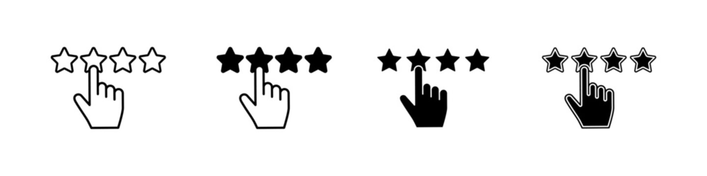 Rating Icon Vector Set. Star Illustration Sign Collection. Ranking Symbol. Assessment Logo.