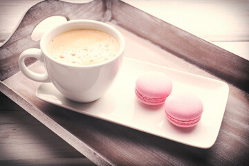 Coffee and macaroons.