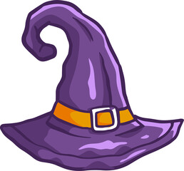 Hand drawn witch Hat Halloween Doodle Illustration