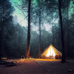 glamping. luxury glamorous camping. glamping in the beautiful countryside © Aquir