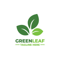 Leaf simple flat logo vector