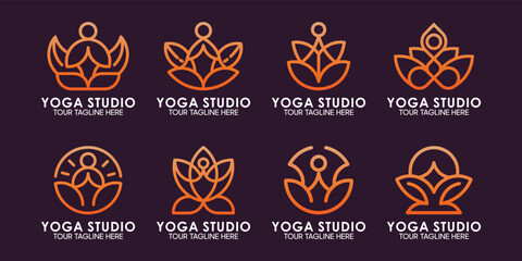 yoga logo design collection