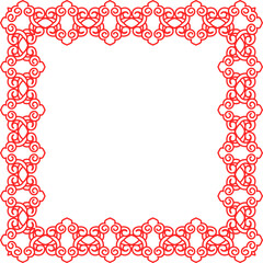 Traditional Chinese tracery red retro pattern decoration square frame