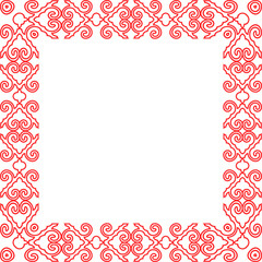 Traditional Chinese tracery red retro pattern decoration square frame